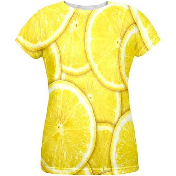 Lemon Lemons Citrus All Over Womens T-Shirt - X-Large