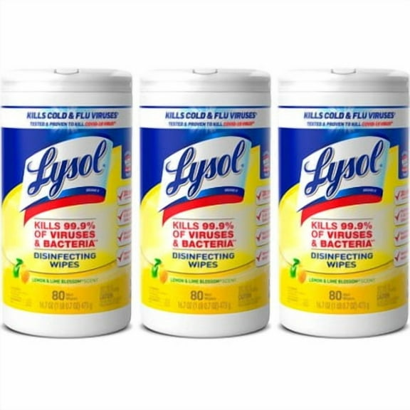 Lemon & Lime Disinfecting Wipes - 3ct