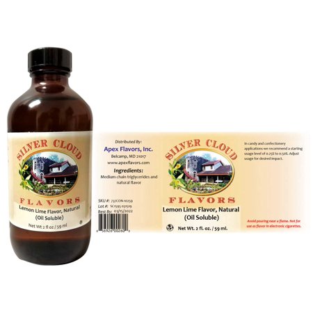 Lemon Lime Flavor, Natural (Oil Soluble) - 2 fl. oz. glass bottle with dropper cap