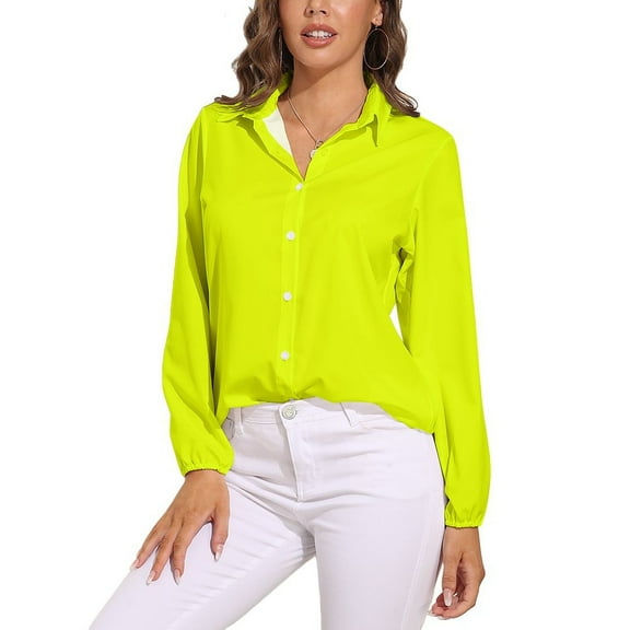 Lemon Lime Long Sleeve Blouse Woman Streetwear Casual Shirts Summer Oversize Woman Streetwear Clothing Birthday Present