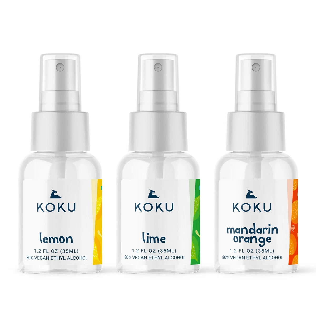 Lemon-Lime-Mandarin Orange Scented Sanitizer Spray, Citrus Set 1 (3X1.2 Fl. Oz.)