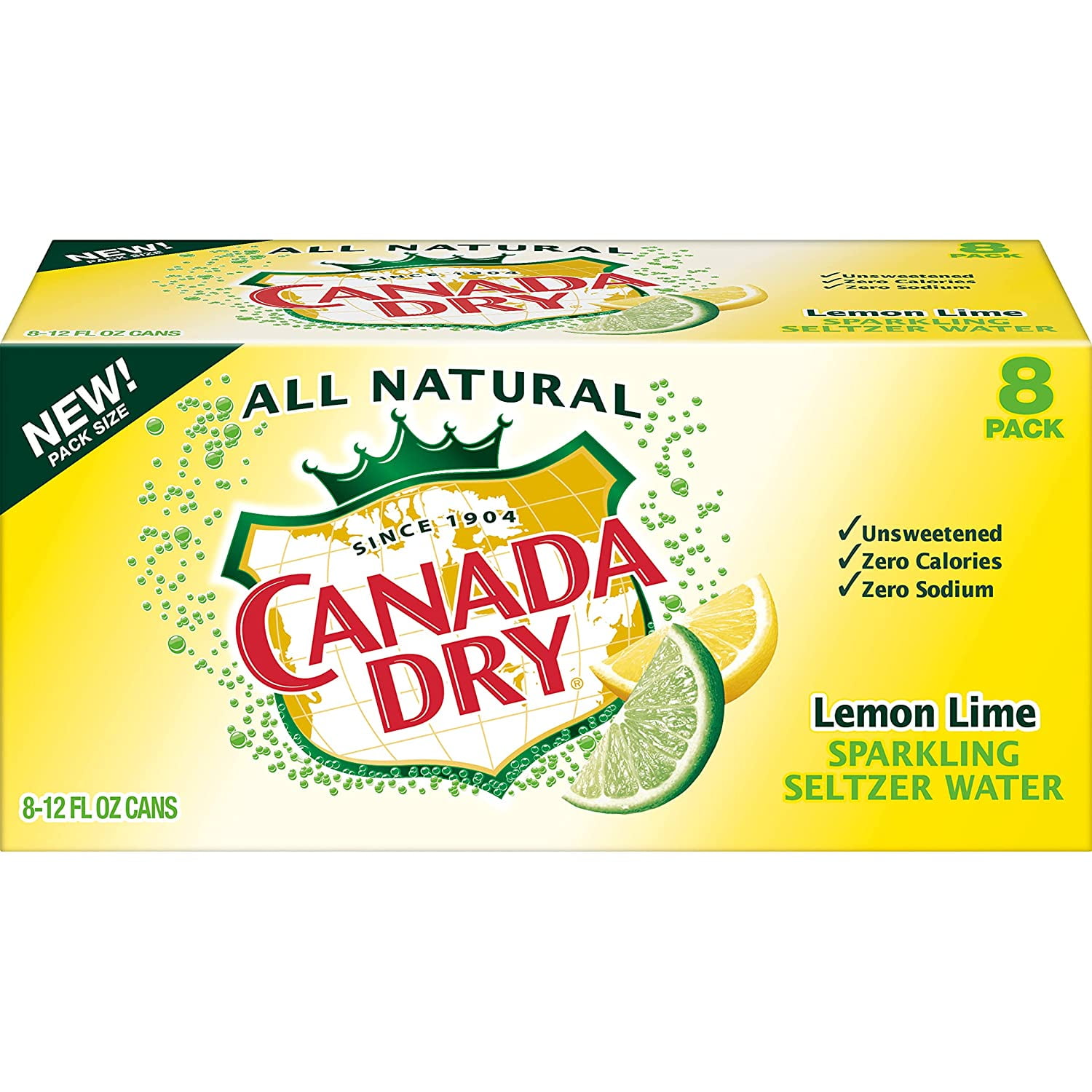 Lemon Lime Sparkling Seltzer Water, 12 Fluid Ounce Can, 8 Count