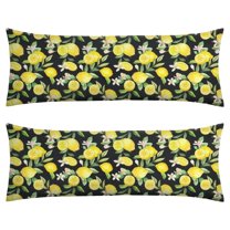 Lemon Lover Body Pillow Cover 20x54 - Cute Floral Lemon & Bees Print Long Pillow Case with Invisible Zipper for Maternity & Comfort