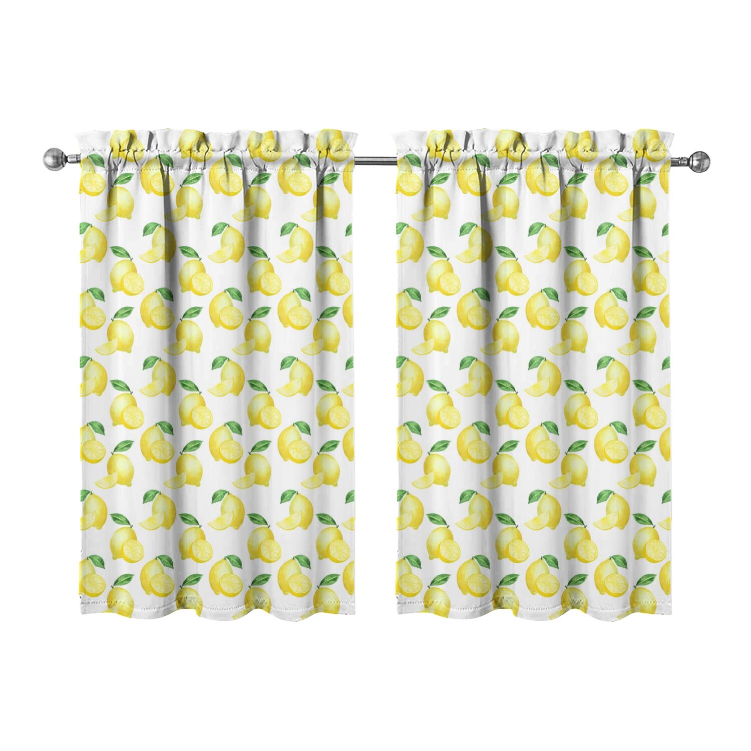 Lemon Lover Kitchen Curtains Set of 2 - 27.5Wx39L Inch Tier Window ...