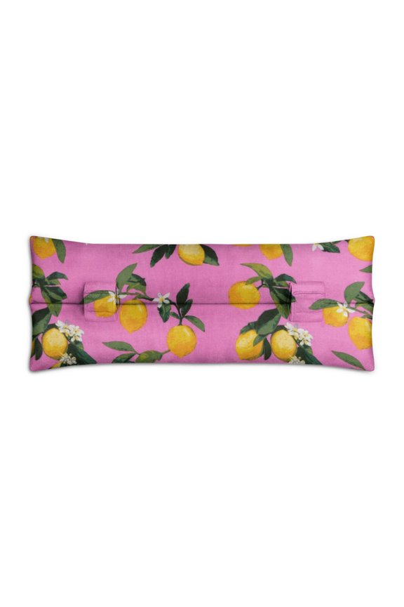 Lemon Lover Seat Belt Pillow Bright Yellow Citrus Design, Soft Mastectomy & Chemo Port Cushion (Retro Fruit Aesthetic)