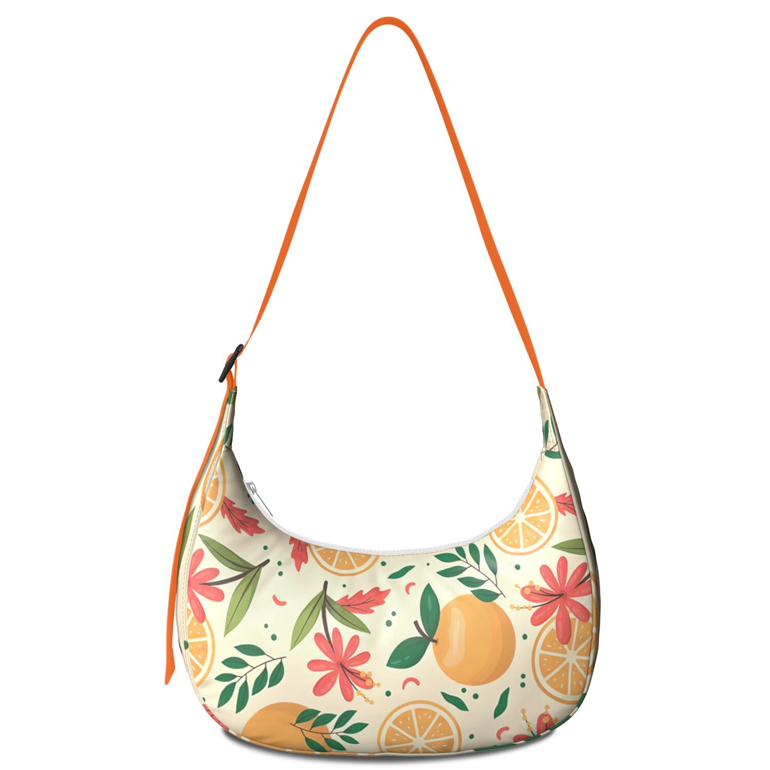 Lemon Lover Shoulder Bag for Women, Yellow Fruit Print Lightweight Crossbody Purse, Modern Summer Hobo Tote, Water-Resistant Nylon Handbag with Spacious Interior