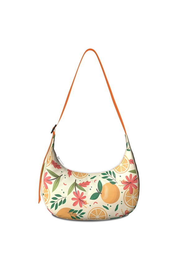 Lemon Lover Shoulder Bag for Women, Yellow Fruit Print Lightweight Crossbody Purse, Modern Summer Hobo Tote, Water-Resistant Nylon Handbag with Spacious Interior