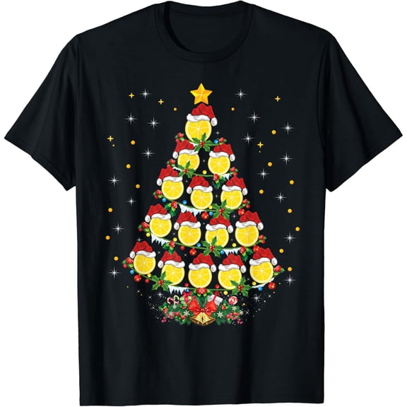 Lemon Lover Xmas Gift Lemon Christmas Tree T-Shirt