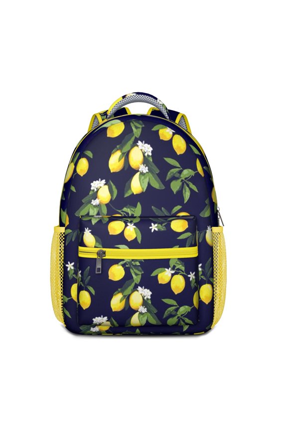 Lemon Lover Yellow Backpack - Lightweight & Durable with Spinal Support Design & Breathable Mesh Straps