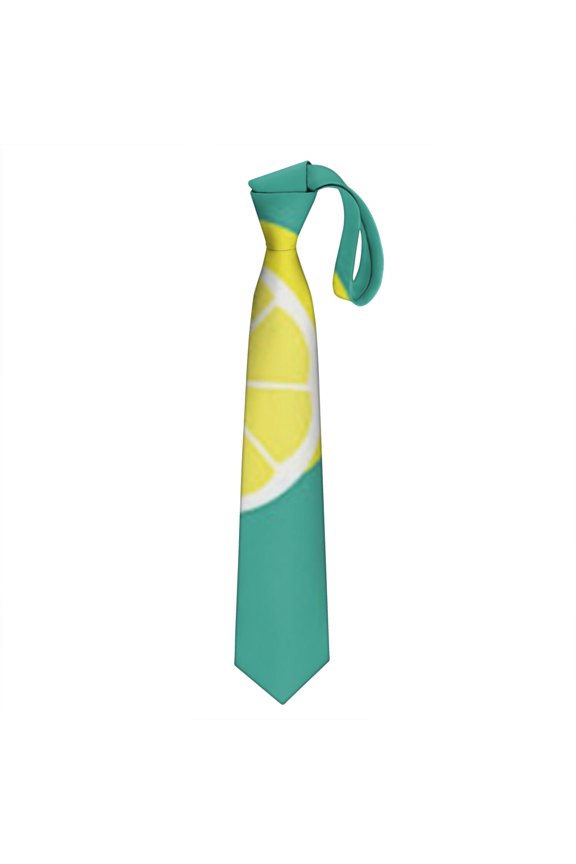 Lemon Lover's Formal Necktie - Bright Fruit Print Wrinkle-Free Tie for Grooms & Professionals