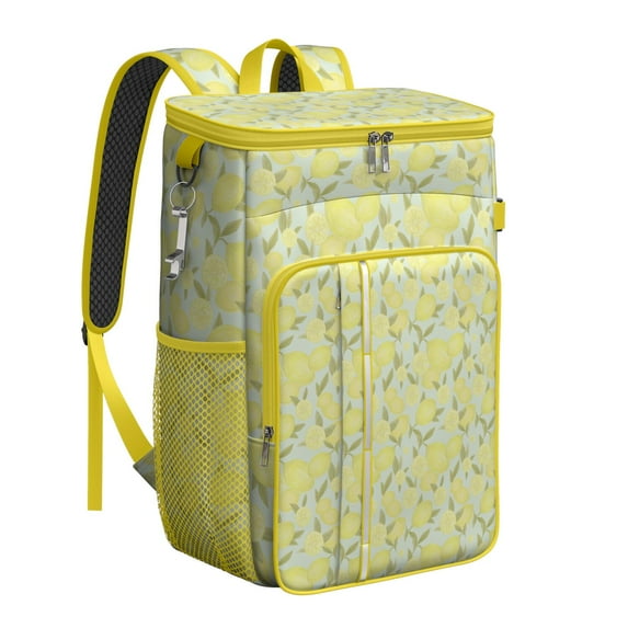 Lemon Lover's Insulated Cooler Backpack - 20L Large Capacity, 3-Layer Insulation for Hot/Cold Retention - Stylish & Functional for Everyday Use