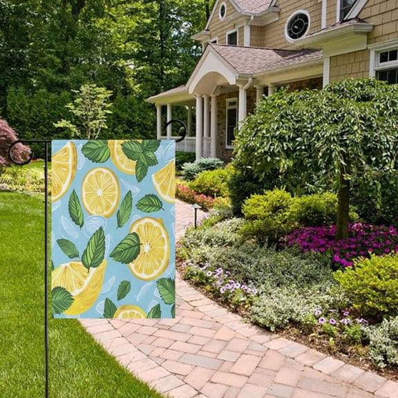Lemon Mint Leaves Garden Flag Double Sided 12 x 18 Inch Outside Yard Decoration Outdoor Flag