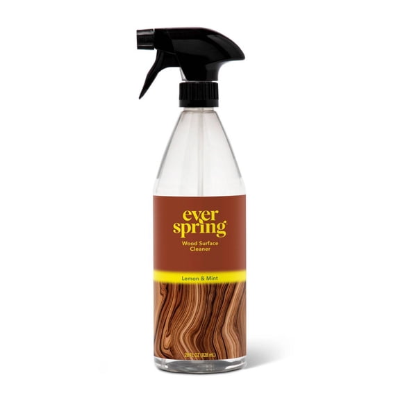 Lemon & Mint Wood Surface Cleaner - 28 fl oz Liquid Pouch, Furniture Cleaner, Wood Protection