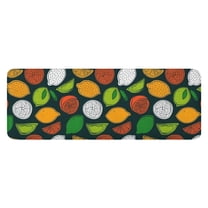 Lemon Mixed Citrus Fruits DarkGreen Pattern Kitchen Rug Mat,Kitchen Runner Rugs Non Skid Washable,Decorative Kitchen Floor Mats for Kitchen,Sink,Laundry,17"x47.2"