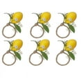 thumbnail image 1 of Lemon Napkin Rings Set Of 6 Lemon Vine Leaf Napkin Holders for Dining Table Decor Banquet Wedding Bi yellow plastic, 1 of 6