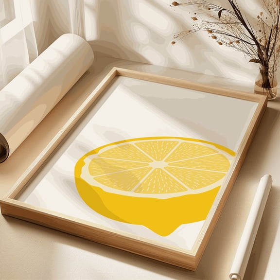 Lemon No. 11 Citrus Illustration Art Modern Minimal Colorful Lemon Poster Simple Fruit Market Print, Instant, Design, Poster Only