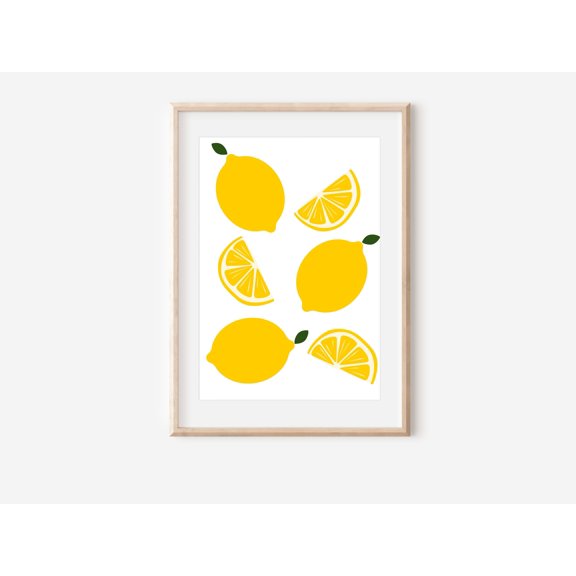Lemon No. 16 Citrus Illustration Art Modern Minimal Colorful Lemon Poster Simple Fruit Market Print, Instant, Design , Poster Only