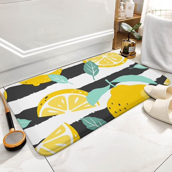Lemon Non Slip Entryway Rugs for Indoor Outdoor Entrance Floor Door Mat Dries Quickly Kitchen Mat Natural Durable Easy to Maintain 16x24 in