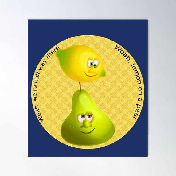Lemon On A Pear Poster Wall Art, Modern Wall Decor For Living Room Bedroom, 24x36 UNFRAMED