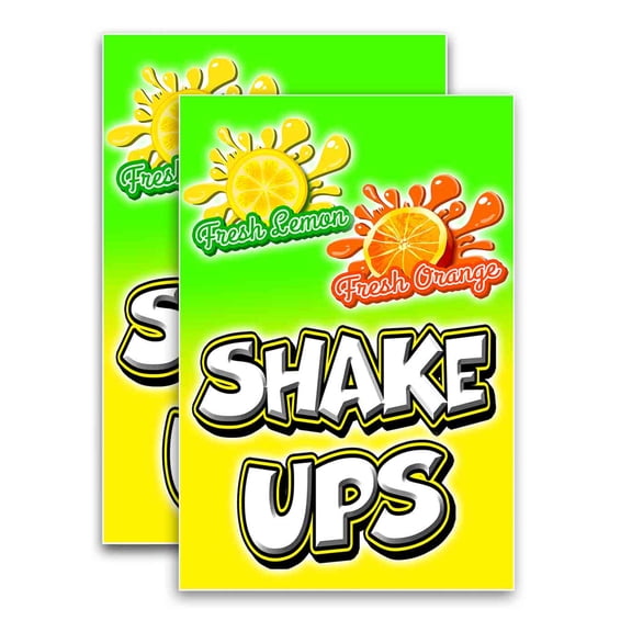 Lemon Orange Shake Ups (24" X 36") Vinyl Decal Only (Pack of 2) |Sign|Sticker|Poster