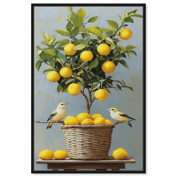Lemon Orchard Duet Canvas Lemon Wall Art by Art Remedy, Black Frame, 20" x 30"