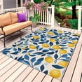 thumbnail image 1 of Lemon Outdoor Rug 4x6 Ft, Non Slip Washable Area Rug, Watercolor Yellow Blue Fruit Branch Flower Patio Rugs Carpet Runner, Large Floor Mat for Indoor/Outdoor Deck Porch Camping, 1 of 8