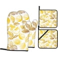 thumbnail image 1 of Lemon Oven Mitts and Pot Holders Sets 4 pcs, Kitchen Oven Gloves Heat Resistant Cooking Gloves Non Slip Oven Mitts Gloves Set Hot Pads BBQ Gloves for Chef, Baking, Cooking, BBQ, 1 of 6