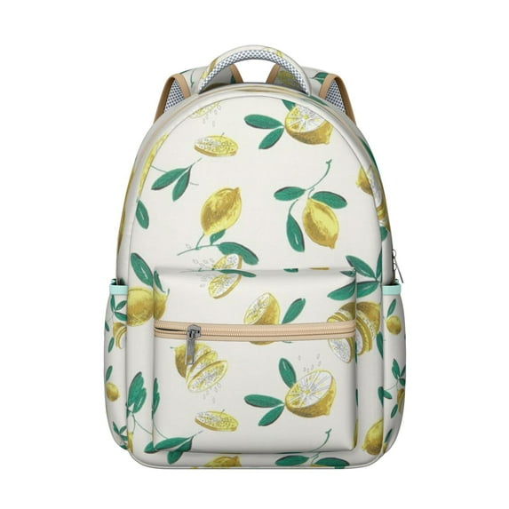 Lemon Pattern Backpack - Durable & Lightweight School Bookbag for High School & College, Spacious Campus Backpack with Padded Straps, Cute Gift