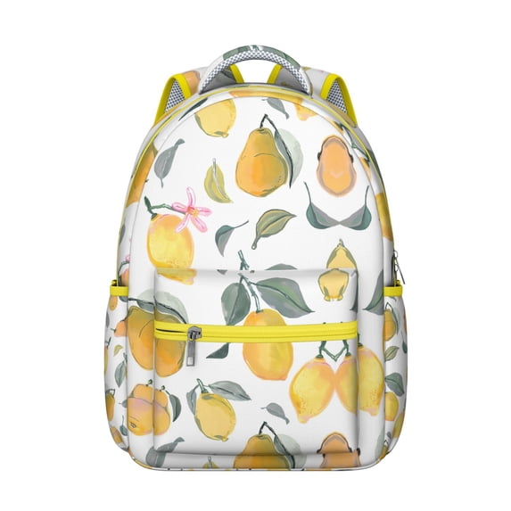 Lemon Pattern College Backpack - Fashionable School Bookbag for Teens & Students, Roomy Campus Rucksack with Laptop Sleeve, Lightweight Carry Bag for High School & University, Perfect Gift