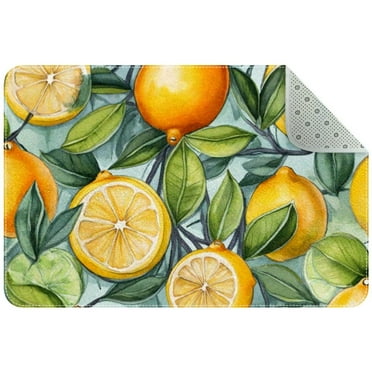 Lemon Pattern Entryway Rug, 2x3 Area Rug Indoor Door Mat Non-slip Washable Floor Carpet Rug for Bedroom Office Dining Room Bathroom
