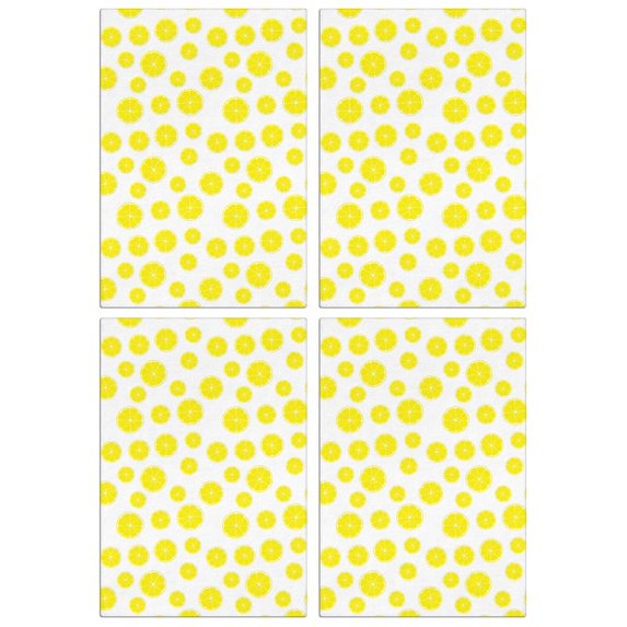 Lemon Pattern Kitchen Towels 4 Pack, 18x26 Inch Fruit Dish Towels, Absorbent Soft Cotton Tea Towels for Kitchen Decor and Bar Use