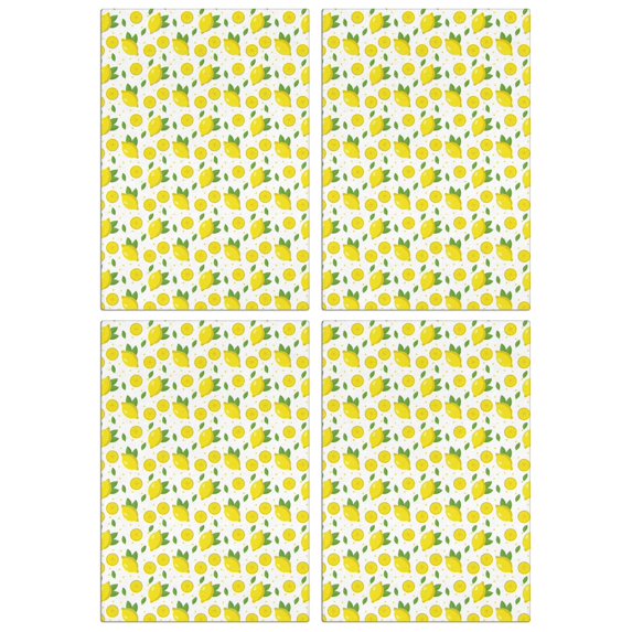Lemon Pattern Kitchen Towels 4 Pack, 18x26 Inch Fruit Dish Towels, Absorbent Soft Cotton Tea Towels for Kitchen Decor and Bar Use