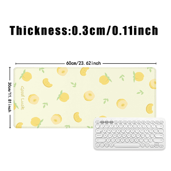 Lemon Pattern Mouse Pad 31.5 x 11.82 Inches Rubber Desk Mat with Good Luck Design for Office Home Gaming