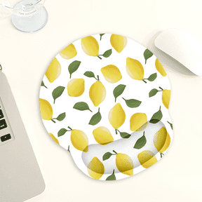 Lemon Pattern Mouse Pad Wrist Support, Ergonomic Mouse Pad with Wrist Rest, Smooth Surface and Non - Slip PU Base for Pain Relief, Laptop, Office & Home