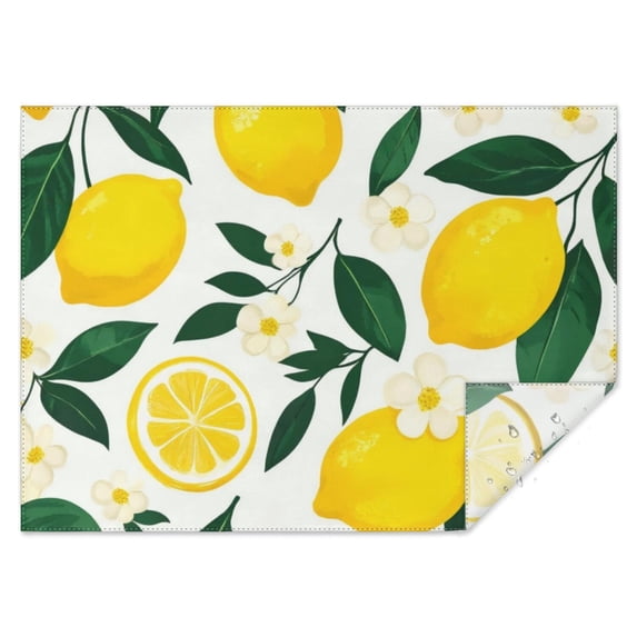 Lemon Pattern Rectangle Tablecloth 60"x84",Waterproof Polyester Rectangle Table Cloth, Wipeable Spillproof Polyester Tablecloth for Dining, Camping, Indoor and Outdoor