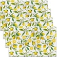 thumbnail image 1 of Lemon Pattern Table Place Mats, Set 18"x12" Lemon Floral Placemats Set of 4 for Decor Summer Fruit Placemat for Kitchen Dining Table Decor Indoor Outdoor Nature, 1 of 4