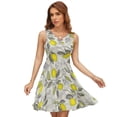 thumbnail image 1 of Lemon Pattern Women's Tank Dress V Neck Sleeveless Summer Sundress, 1 of 7