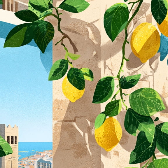 Lemon Peel and Stick Wallpaper Lemon Branches Glossy Leaves Sunlit Serenity Botanical Art Wall Mural 17.7in x 9.8ft Self Adhesive Contact Paper for Nursery Bedroom Kitchen Walls Cabinets