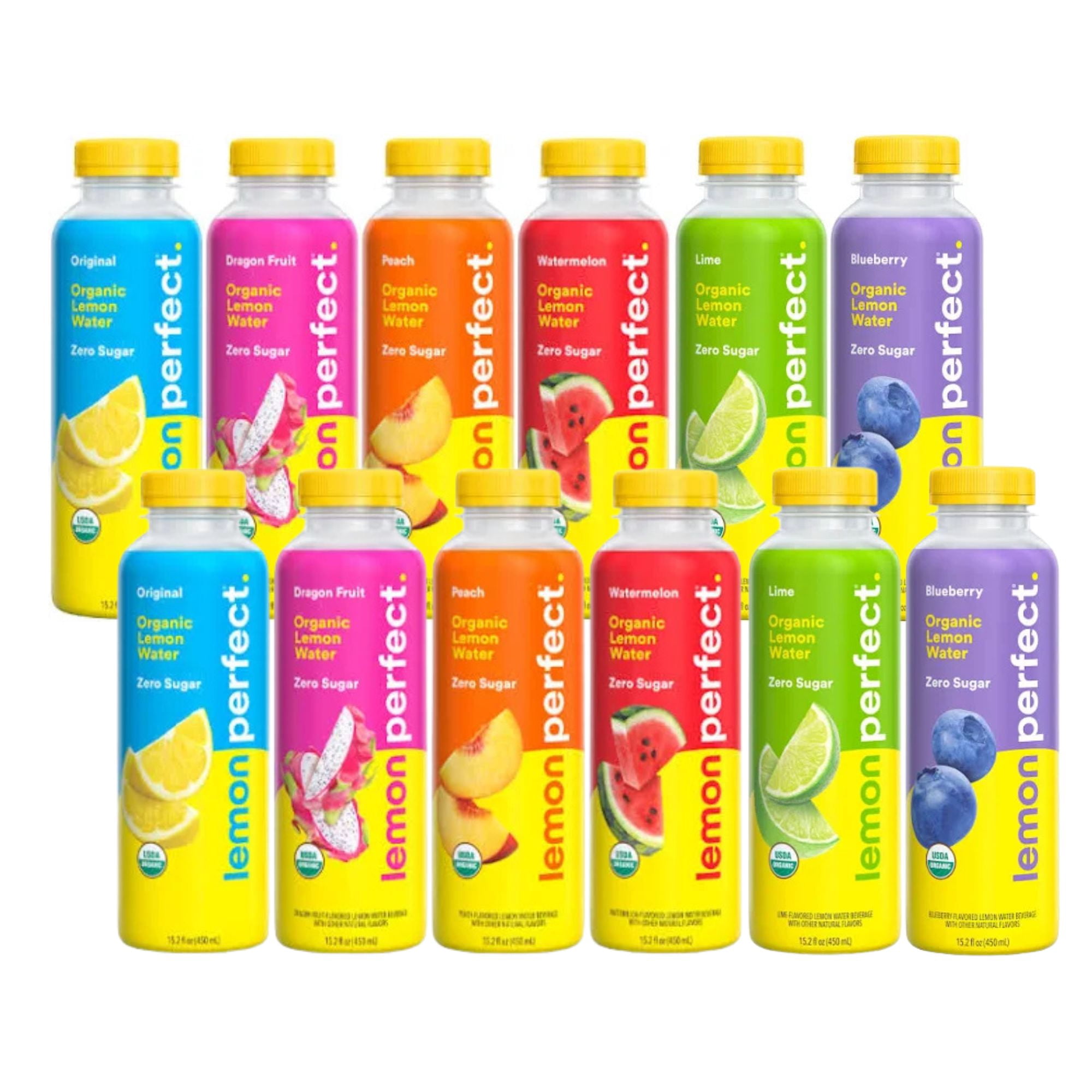 Lemon Perfect Tea Lemon Perfect 12‑Bottle Variety Pack – 6 Flavors – Zero Sugar, Organic ...