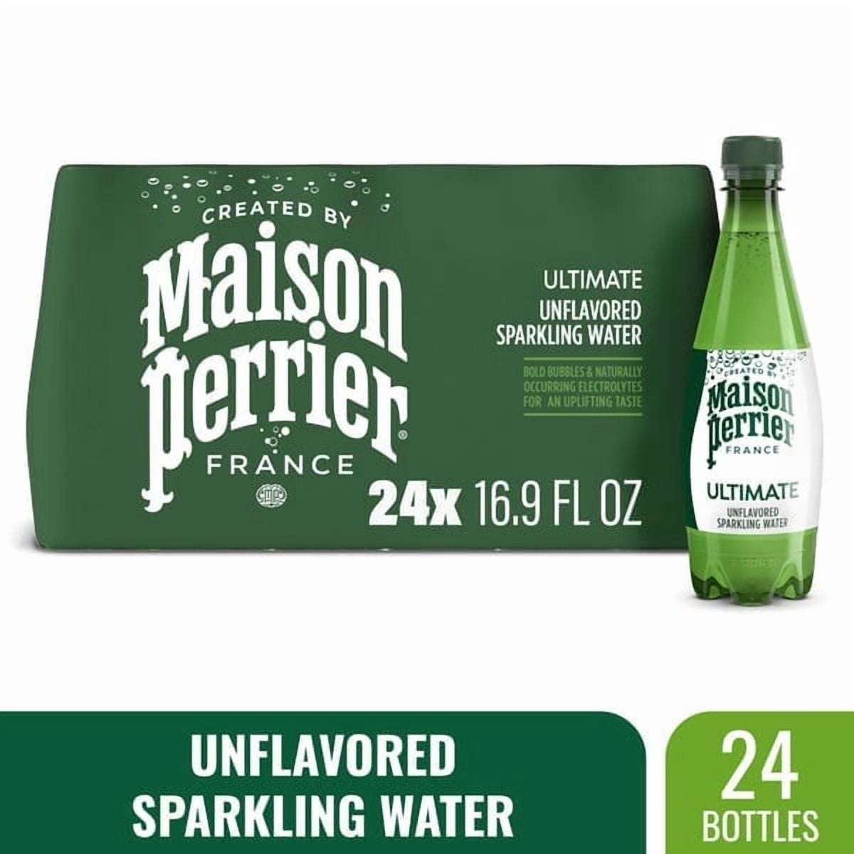 Maison Perrier Ultimate Sparkling Water – 16.9 fl oz Bottles (Pack of 24) – Unflavored, Zero Calories, Bottled in France