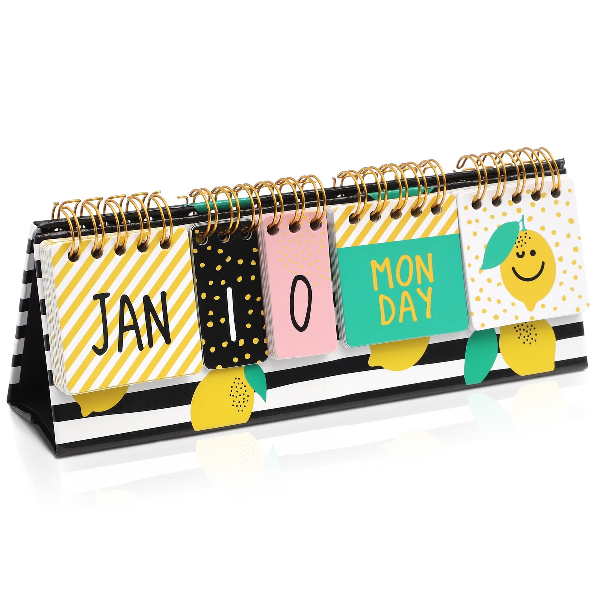 Lemon Perpetual Flip Calendar for Office Desktop, Classroom Supplies