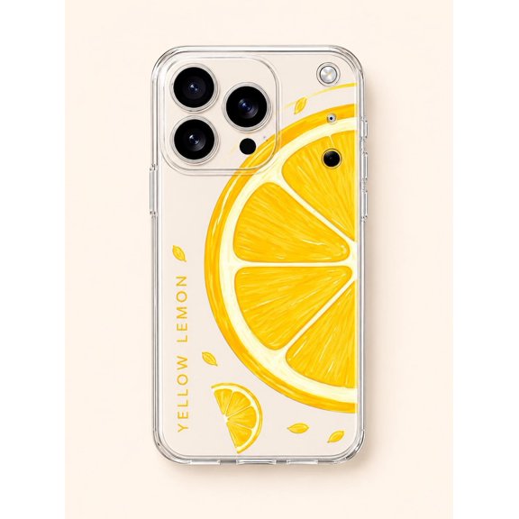 Lemon Phone Case | Clear Aesthetic Citrus Phone Case | Yellow Lemon Cover | Summer Fruit Case | Transparent Protective Gift Case
