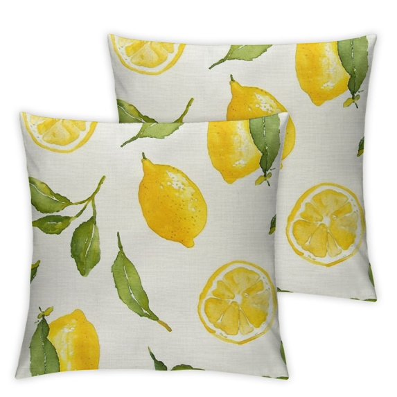 Lemon Pillow Cover Summer Farmhouse Watercolor Cushion Cover Yellow Home Warm Home Love Decoration Pillow Cover Home Office Sofa Lemon Cover 1 set of 2, various sizes