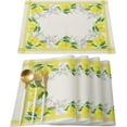 thumbnail image 1 of Lemon Placemats Set of 6,Non Slip Washable Table Mats Set, Watercolor Summer Fruit Lemon with Green Leaves Yellow Table Placemats for Kitchen Dining Table,Wedding Holiday Party Decoration, 1 of 1