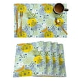 thumbnail image 1 of Lemon Plaid Fruit Kitchen Dining Table r Accessories 4/6pcs Placemat Heat Resistant Linen Tableware Pads Mats, 1 of 7
