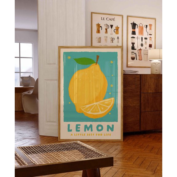 Lemon Poster Sun-Kissed & Sweet Retro Fruit Print Vintage Kitchen Art Lemon Wall Decor Citrus Art Print Wall Decoration Lemon Kitchen Poster
