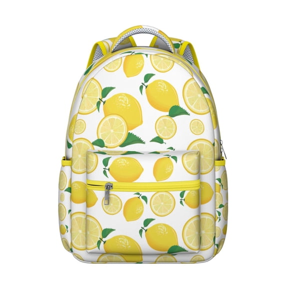 Lemon Print Academic Backpack - Durable School Bookbag for High School & University, Spacious & Lightweight Laptop Bag, Perfect Gift Idea