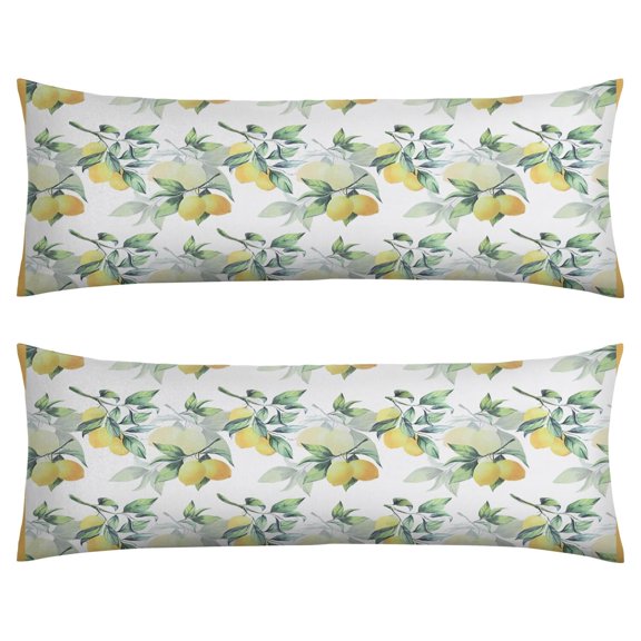Lemon Print Body Pillow Cover - Soft & Breathable Fabric, Hidden Zipper, 20"x54", Cute Fruit & Floral Design - Perfect Gift for Lemon Lovers, Summer Decor, Side Sleepers & Pregnancy Support