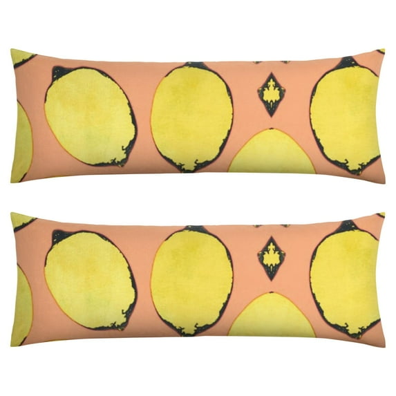 Lemon Print Body Pillow Cover - Soft & Breathable Fabric, Hidden Zipper, 20"x54", Cute Fruit & Floral Design - Perfect Gift for Lemon Lovers, Summer Decor, Side Sleepers & Pregnancy Support