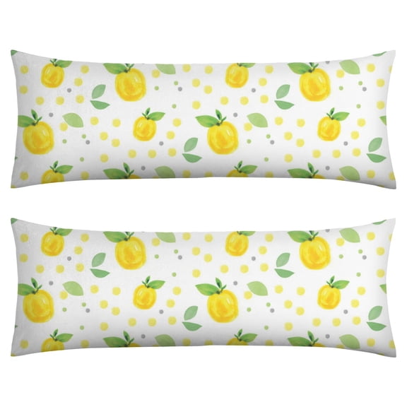 Lemon Print Body Pillow Cover - Soft & Breathable Fabric, Hidden Zipper, 20"x54", Cute Fruit & Floral Design - Perfect Gift for Lemon Lovers, Summer Decor, Side Sleepers & Pregnancy Support
